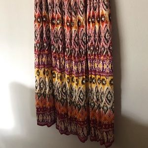 Multi Color lined Maxi Skirt